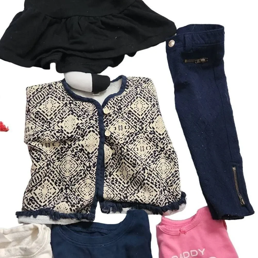 Girls Size 12 Months Lot of 9 Tops Pants Bundle OshKosh Jessica Simpson